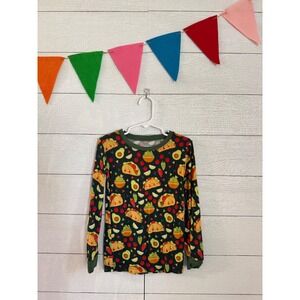 Little Sleepies Taco Bamboo Viscose Pajama Top Kids 5/6 Green Long Sleeve